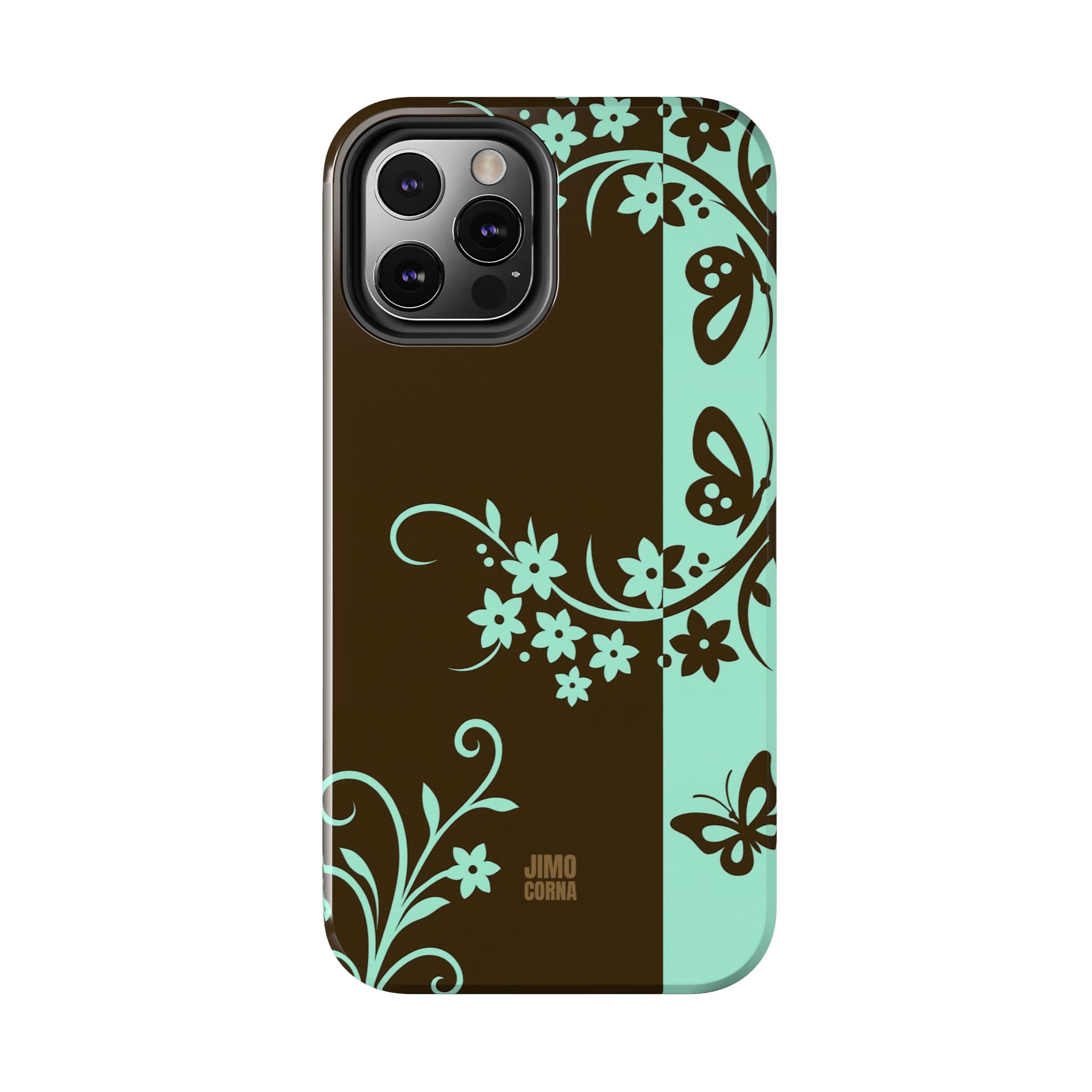 Y2K Floral iPhone Case | Brown and Mint
