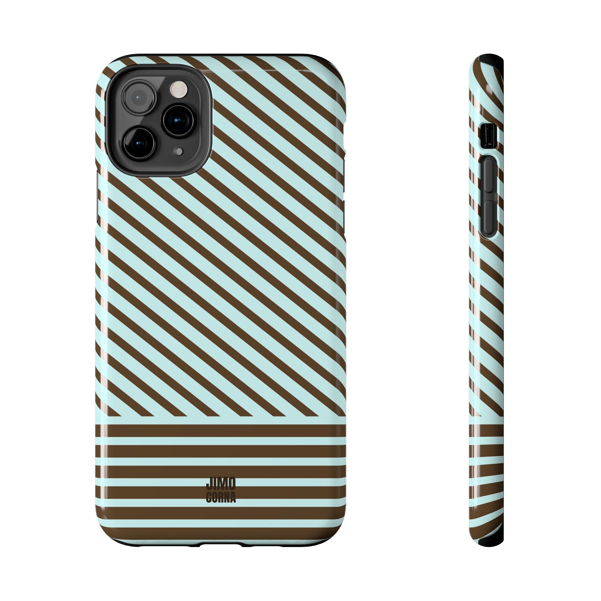 Asymmetrical Lines iPhone Case | Blue and Brown