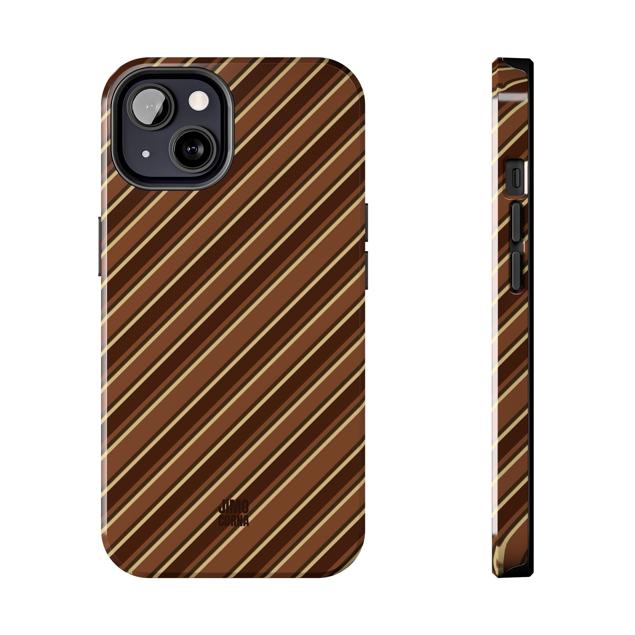 Angelina Stripes | Brown - iPhone Case