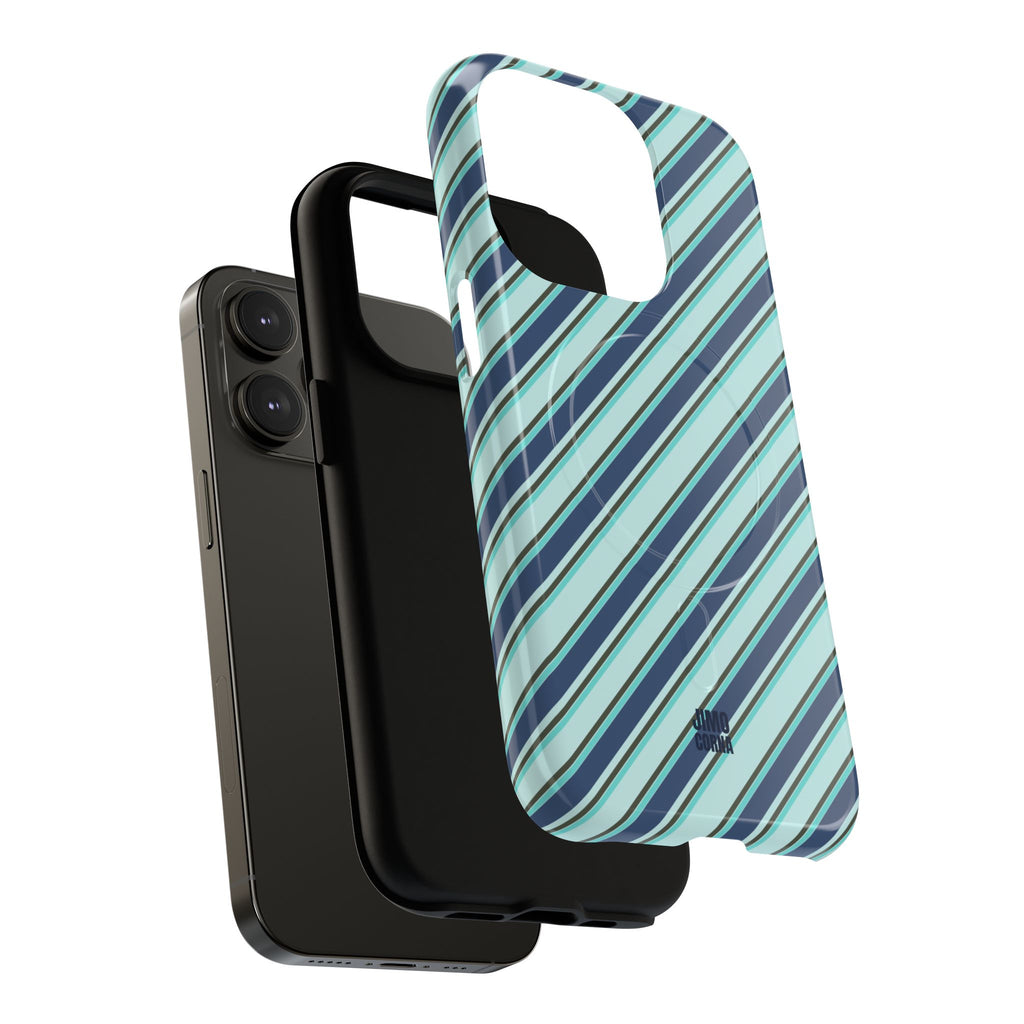 Angelina Stripes | Blue - MagSafe iPhone Case