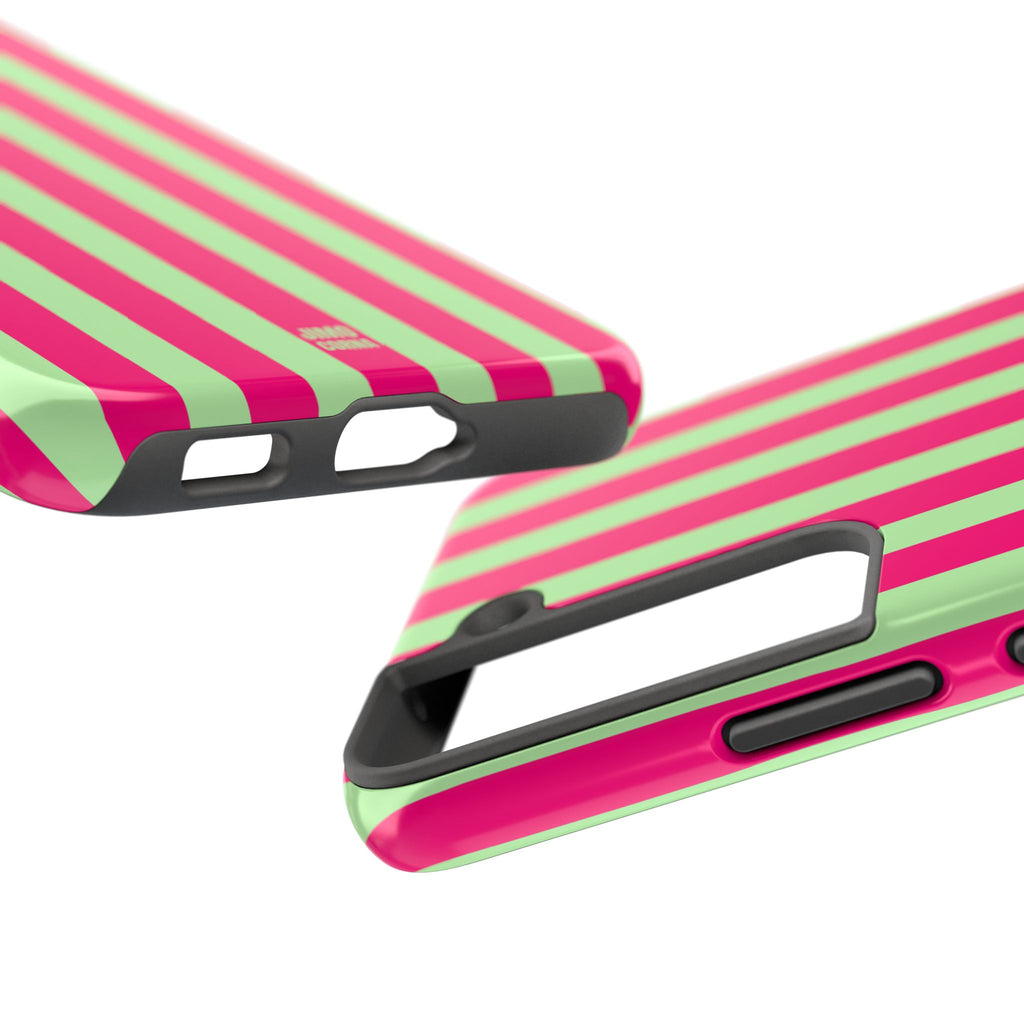Bold Stripes Samsung Galaxy Case | Lime Green and Pink