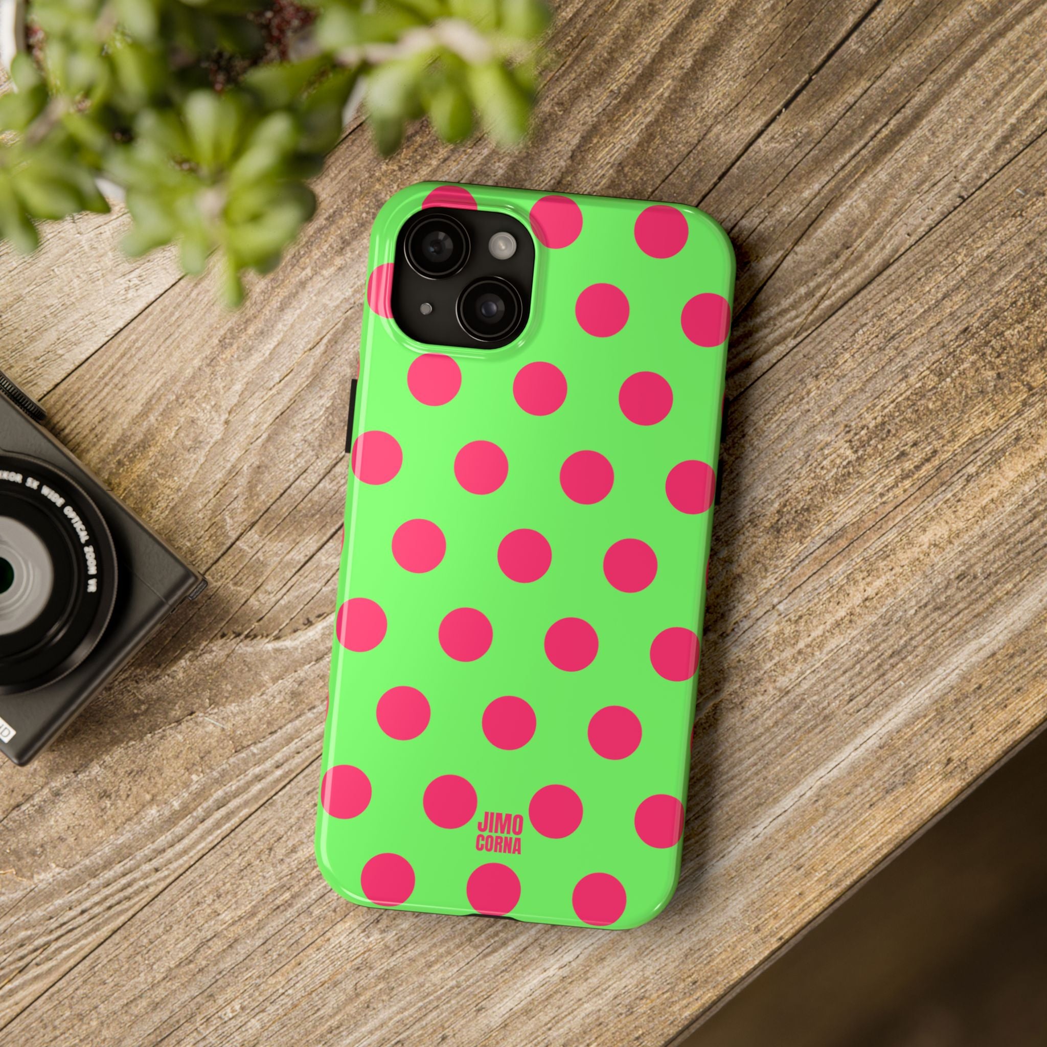 Big Polka Dot | Green and Pink