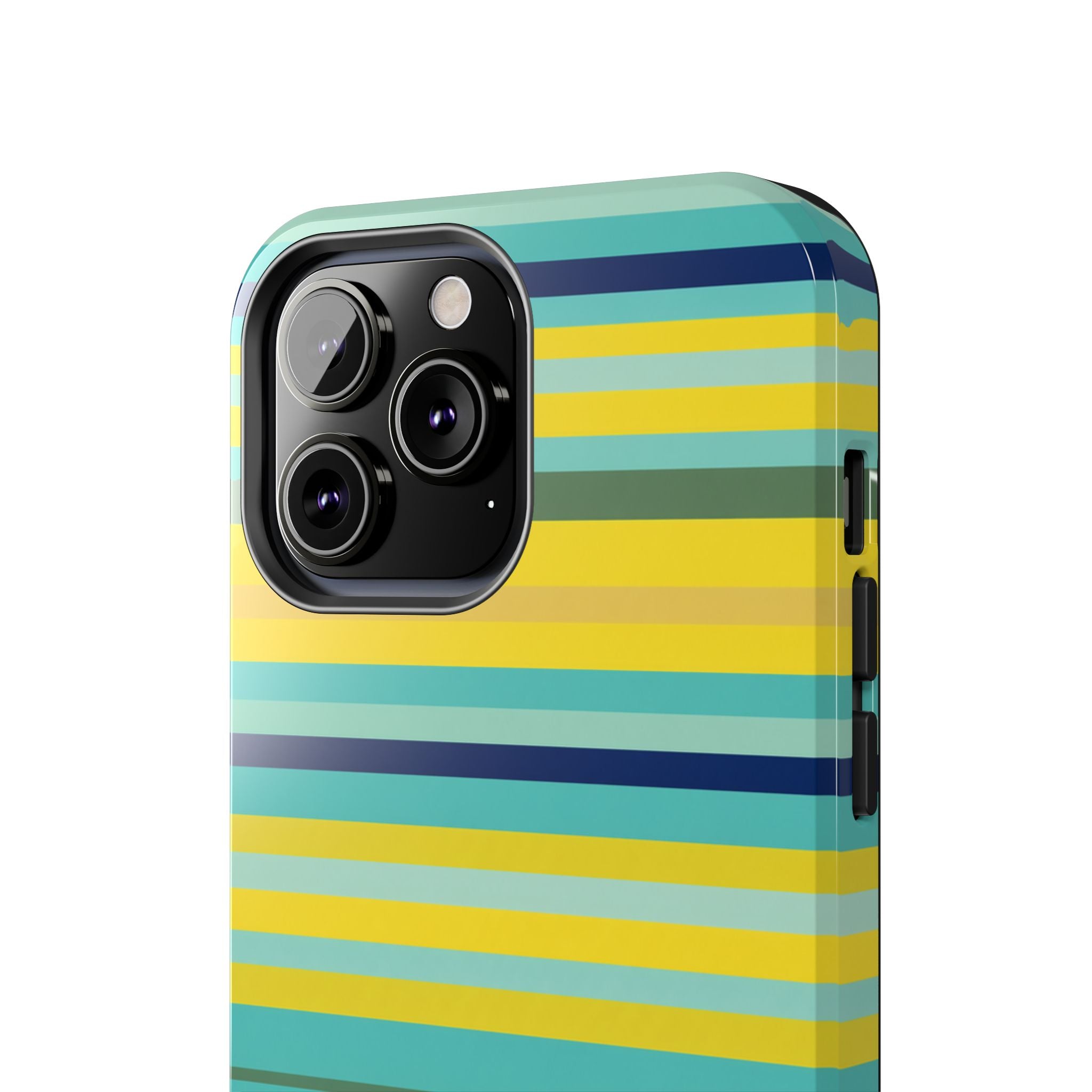 Blue Lemon Stripe iPhone Case