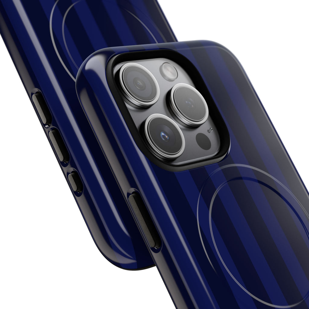 Bold Stripes MagSafe iPhone Case | Navy Blue
