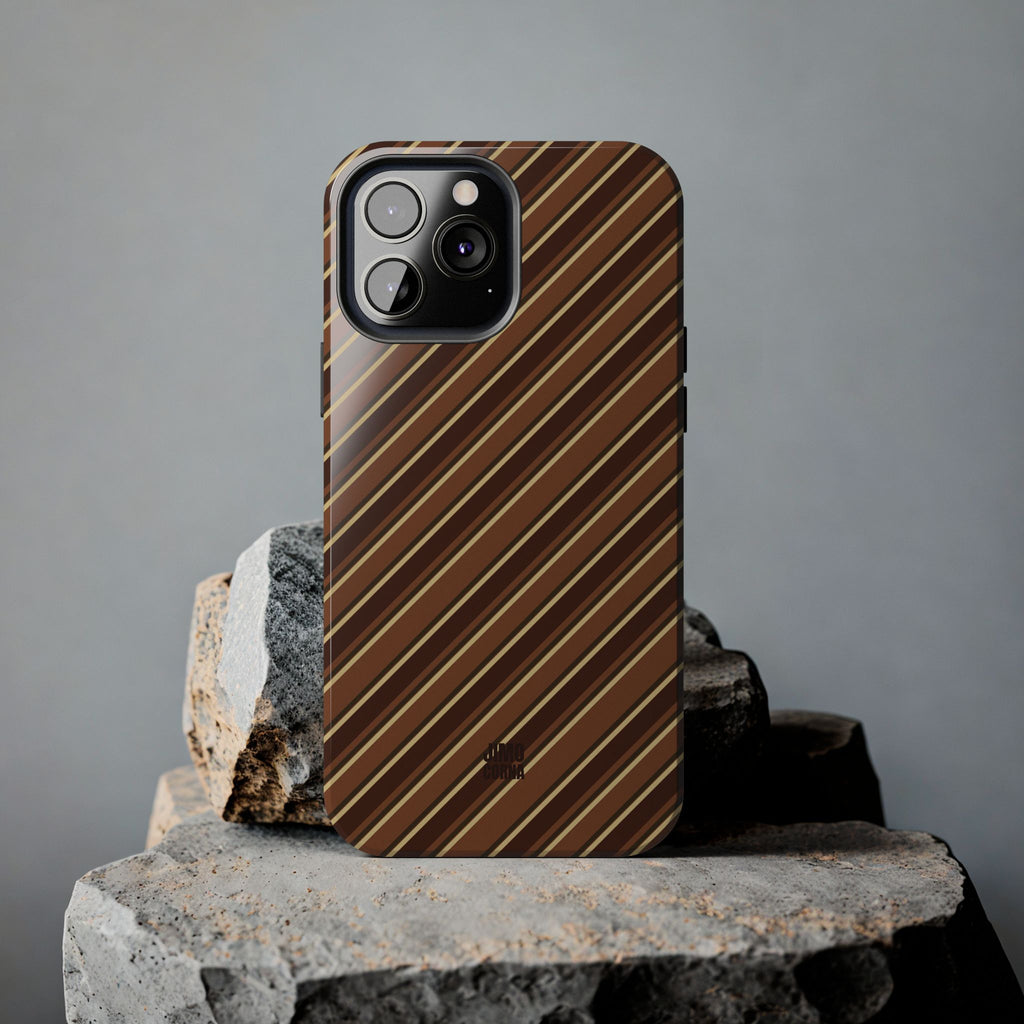 Angelina Stripes | Brown - iPhone Case