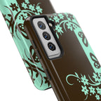 Y2K Floral Samsung Galaxy Case | Brown and Mint