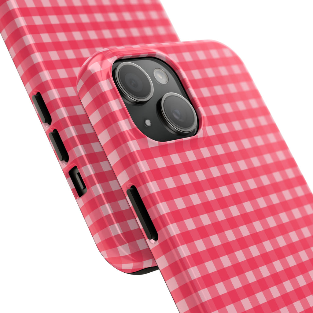 Farm Gingham iPhone Case | Hot Pink