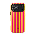 Bold Stripes MagSafe iPhone Case | Pink and Yellow