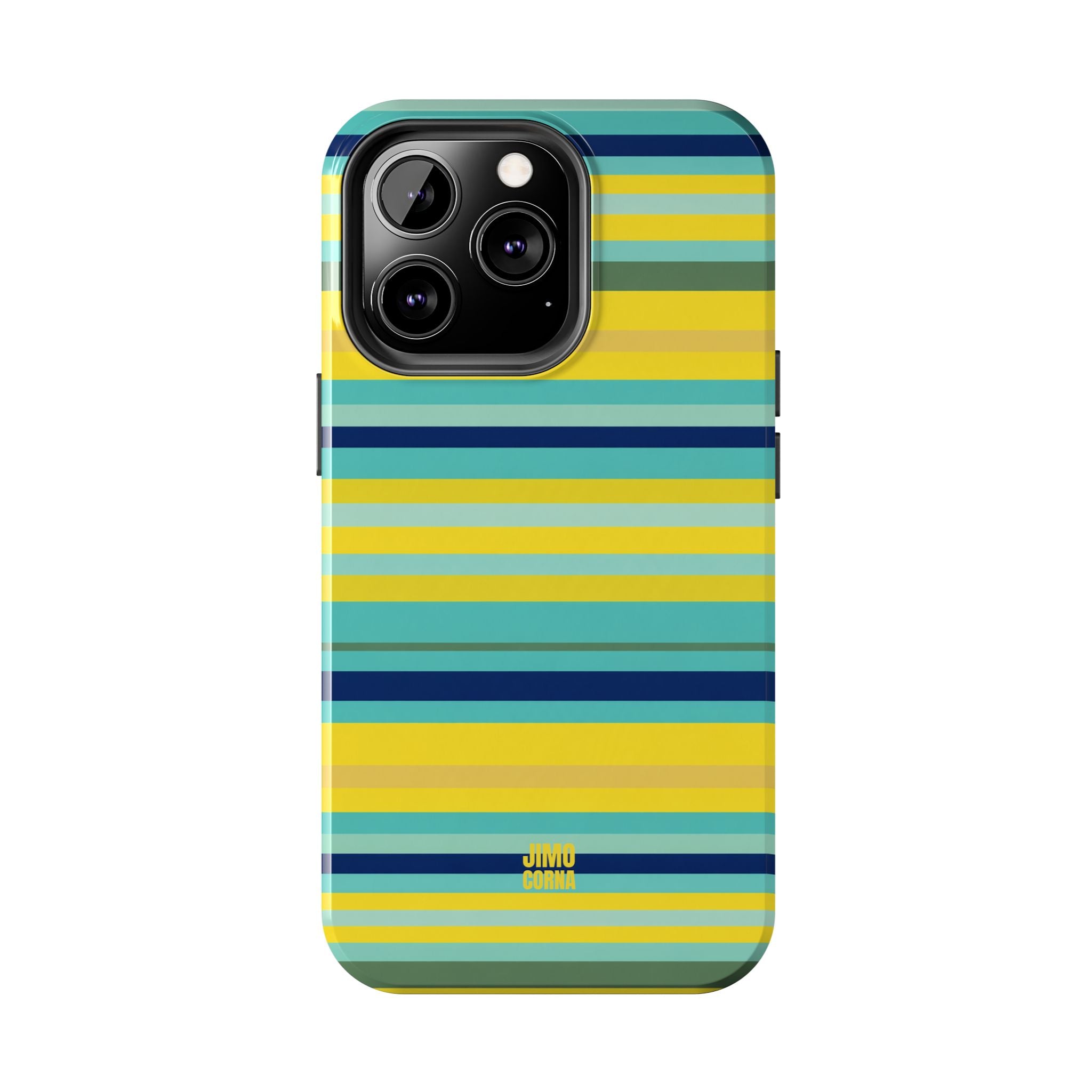 Blue Lemon Stripe iPhone Case