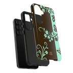 Y2K Floral Samsung Galaxy Case | Brown and Mint