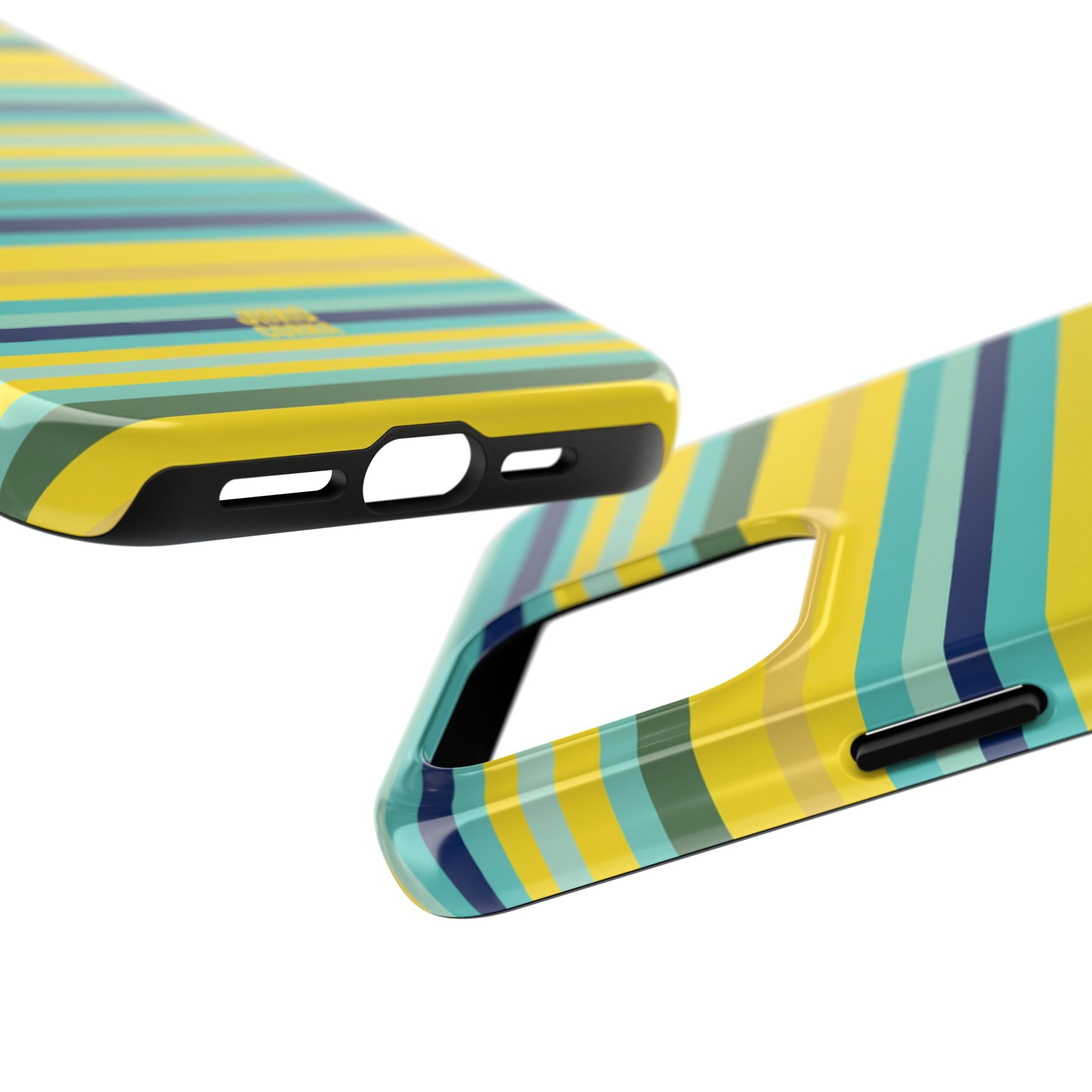 Blue Lemon Stripe iPhone Case