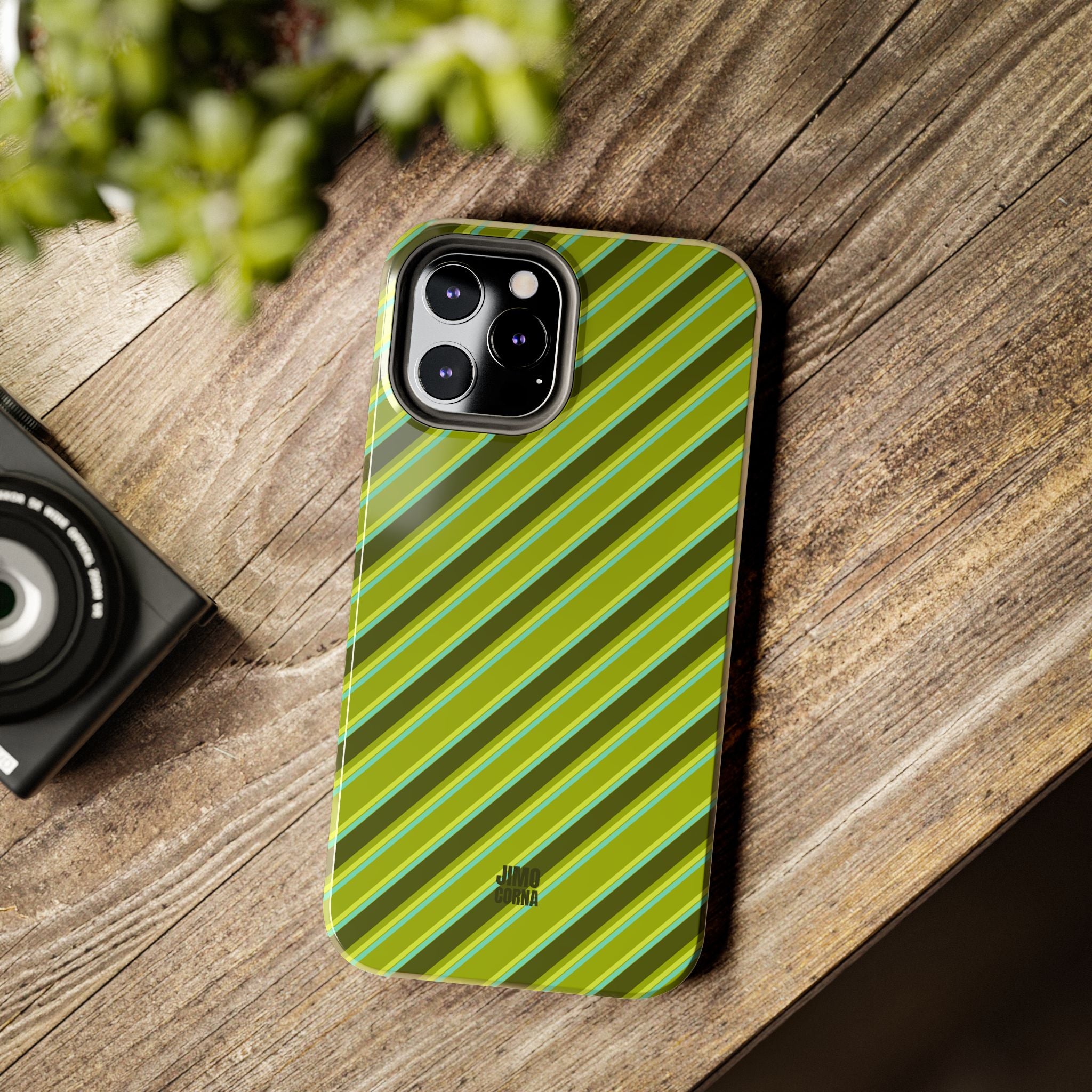 Angelina Stripes | Olive - iPhone Case