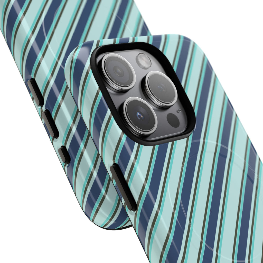 Angelina Stripes | Blue - MagSafe iPhone Case