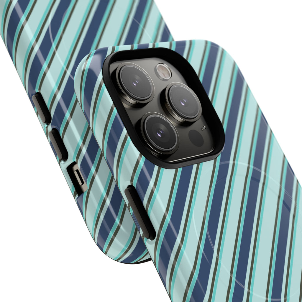 Angelina Stripes | Blue - MagSafe iPhone Case