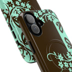 Y2K Floral MagSafe iPhone Case | Brown and Mint