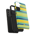 Blue Lemon Stripe Samsung Galaxy Case