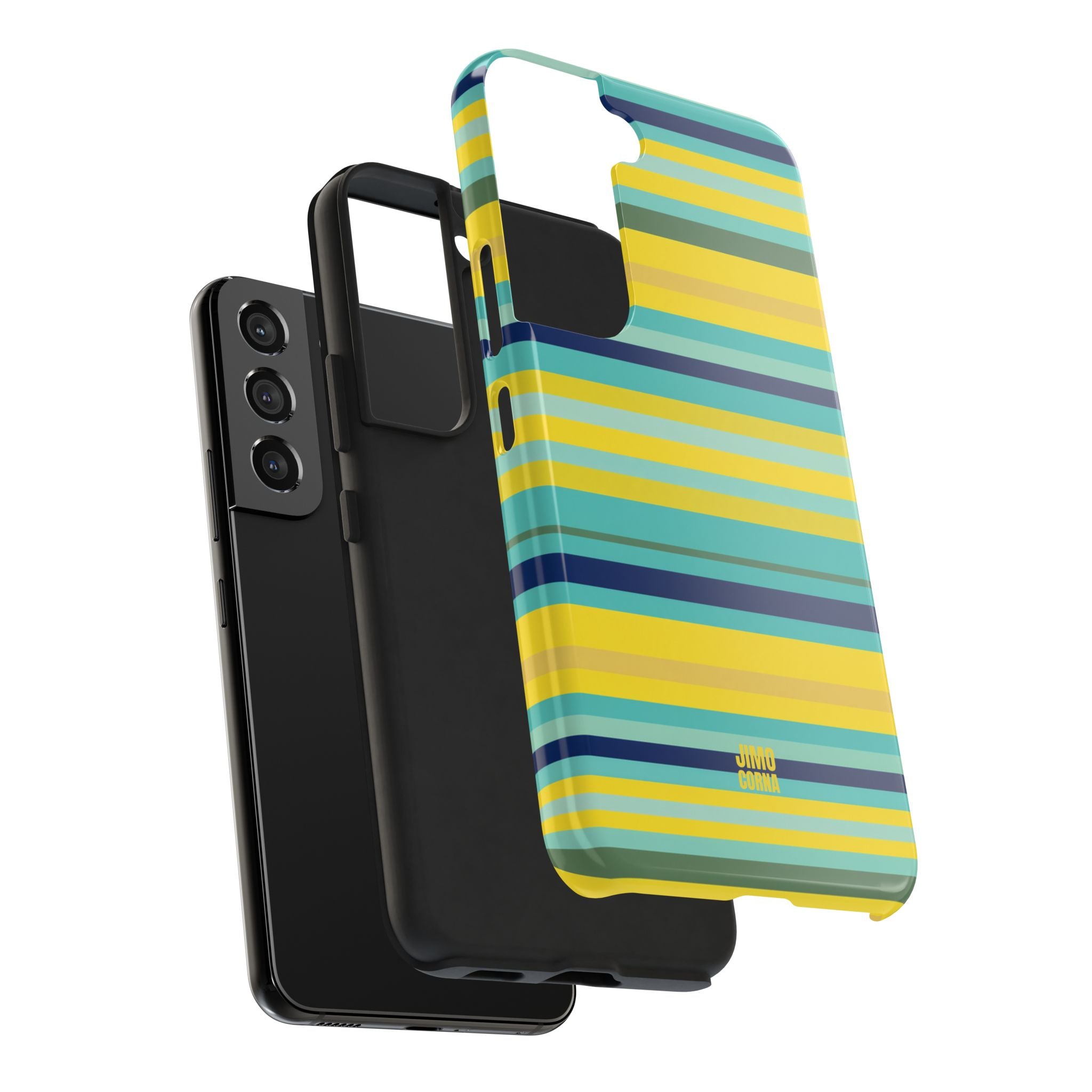 Blue Lemon Stripe Samsung Galaxy Case