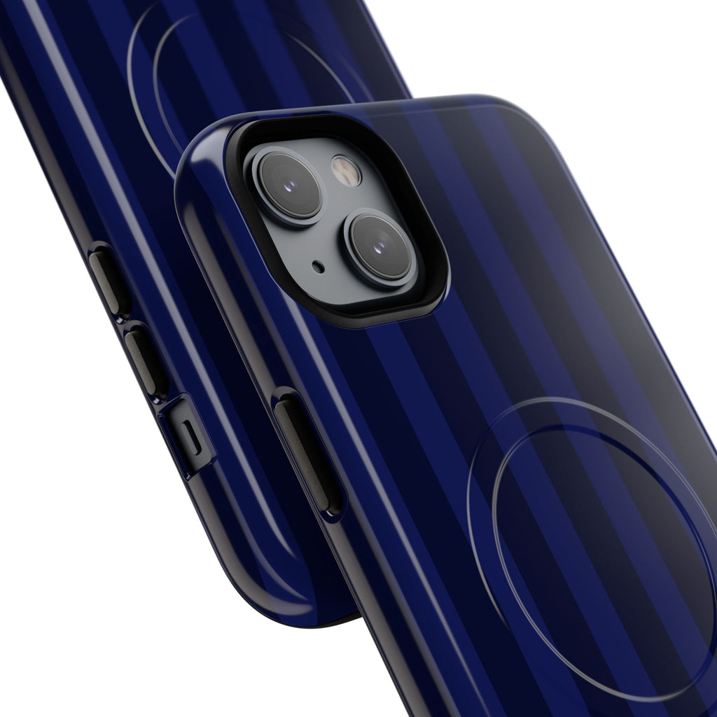 Bold Stripes MagSafe iPhone Case | Navy Blue