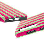 Bold Stripes Samsung Galaxy Case | Lime Green and Pink