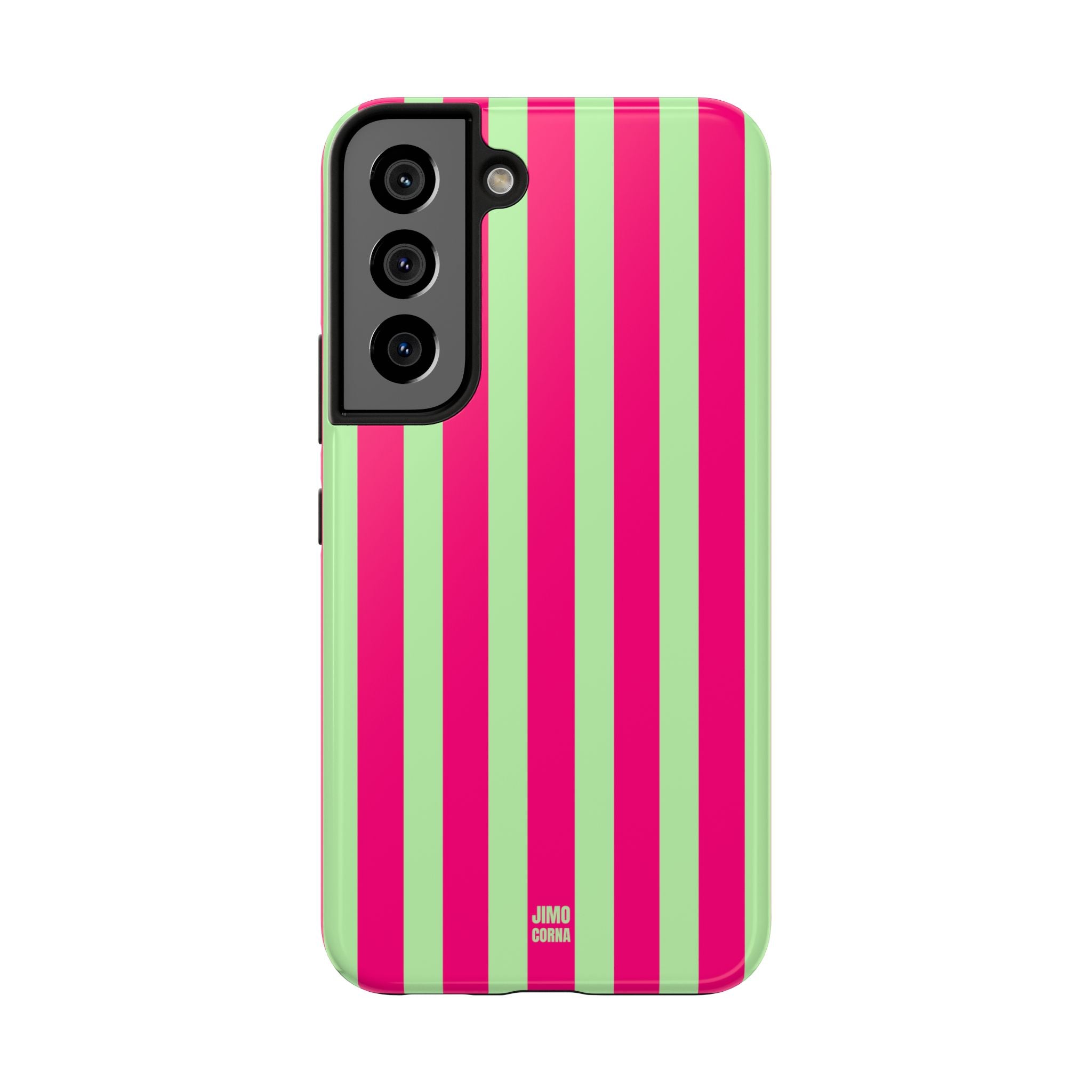 Bold Stripes Samsung Galaxy Case | Lime Green and Pink
