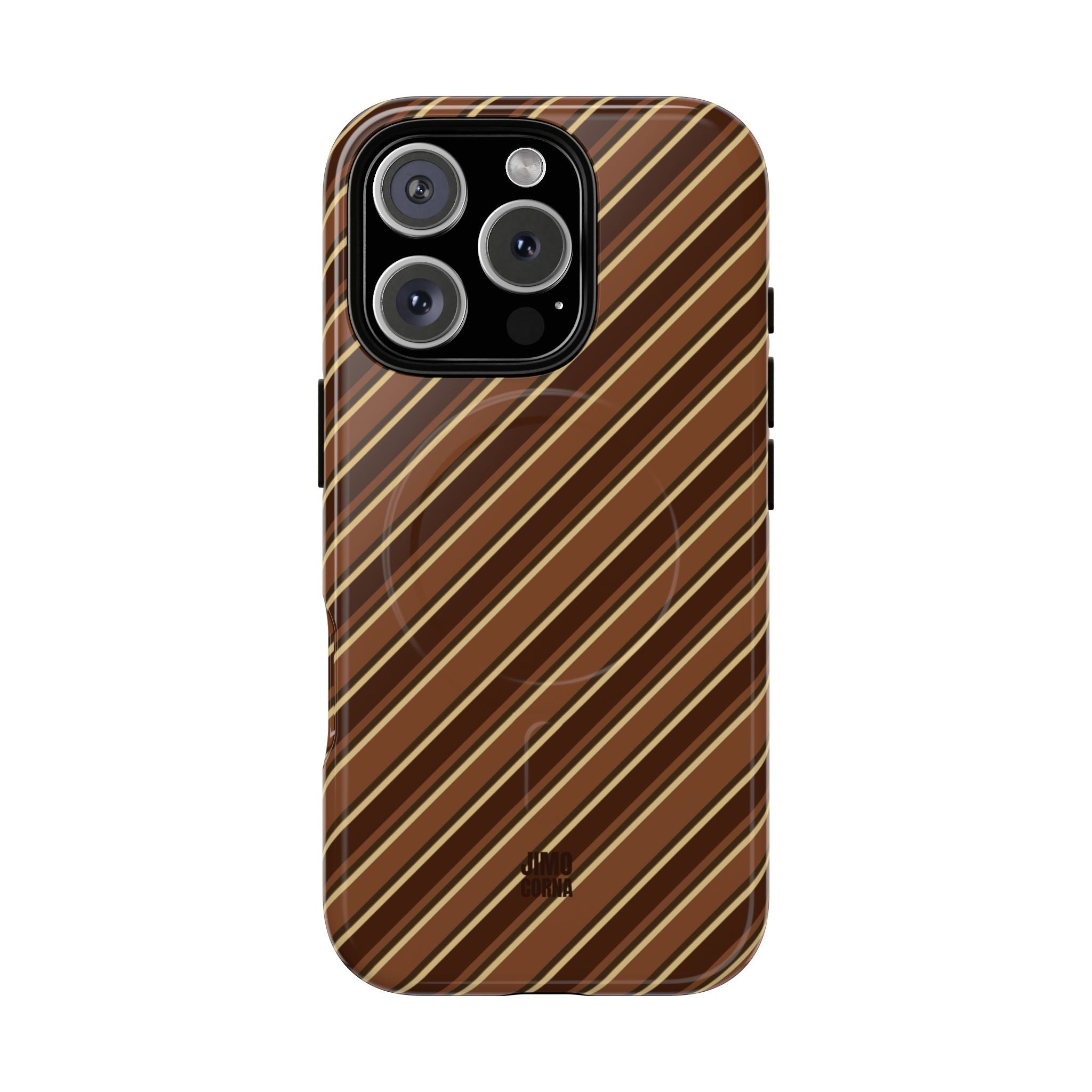 Angelina Stripes | Brown - MagSafe iPhone Case