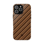 Angelina Stripes | Brown - MagSafe iPhone Case