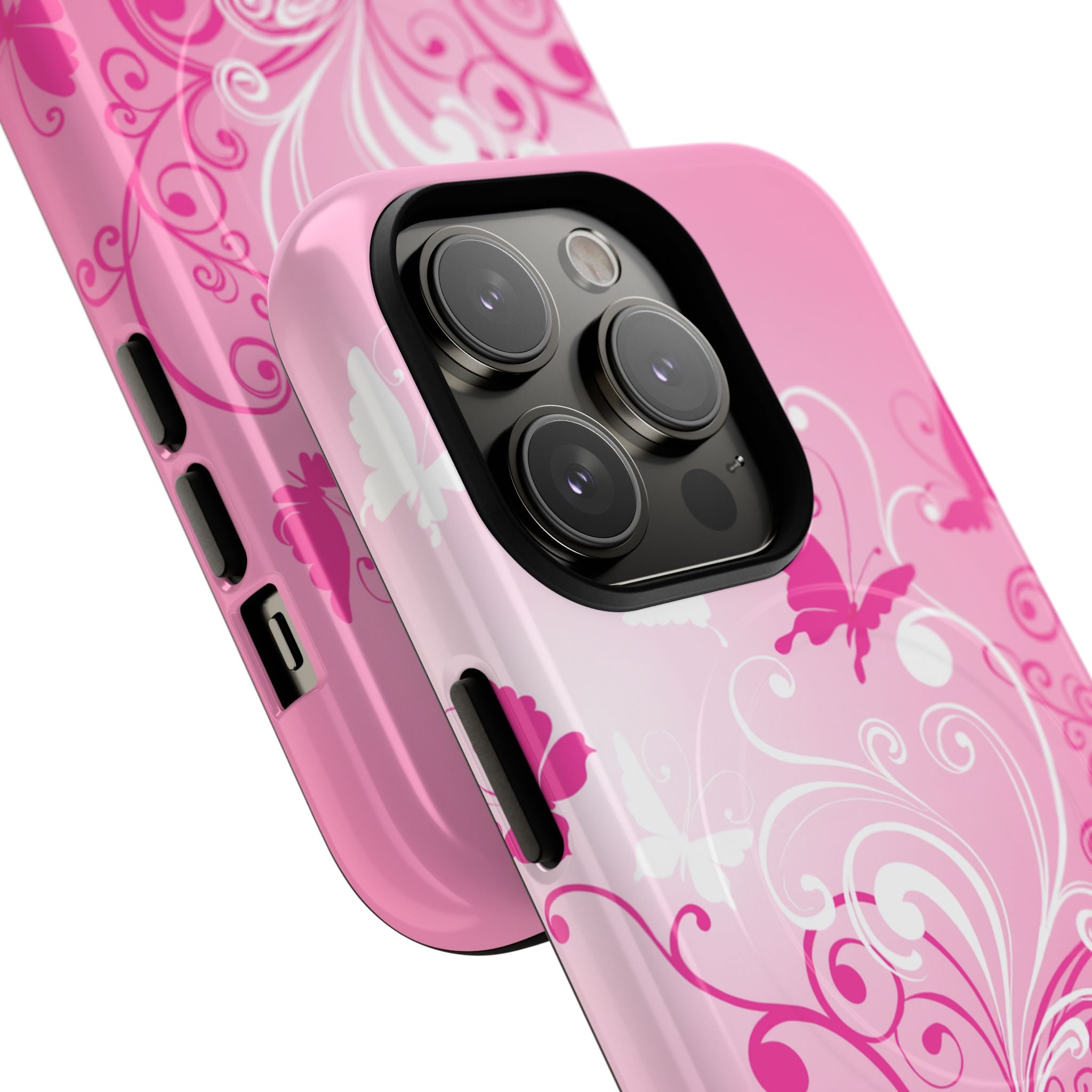 Pink Flutter Garden MagSafe iPhone Case