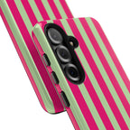 Bold Stripes iPhone Case | Lime Green and Pink