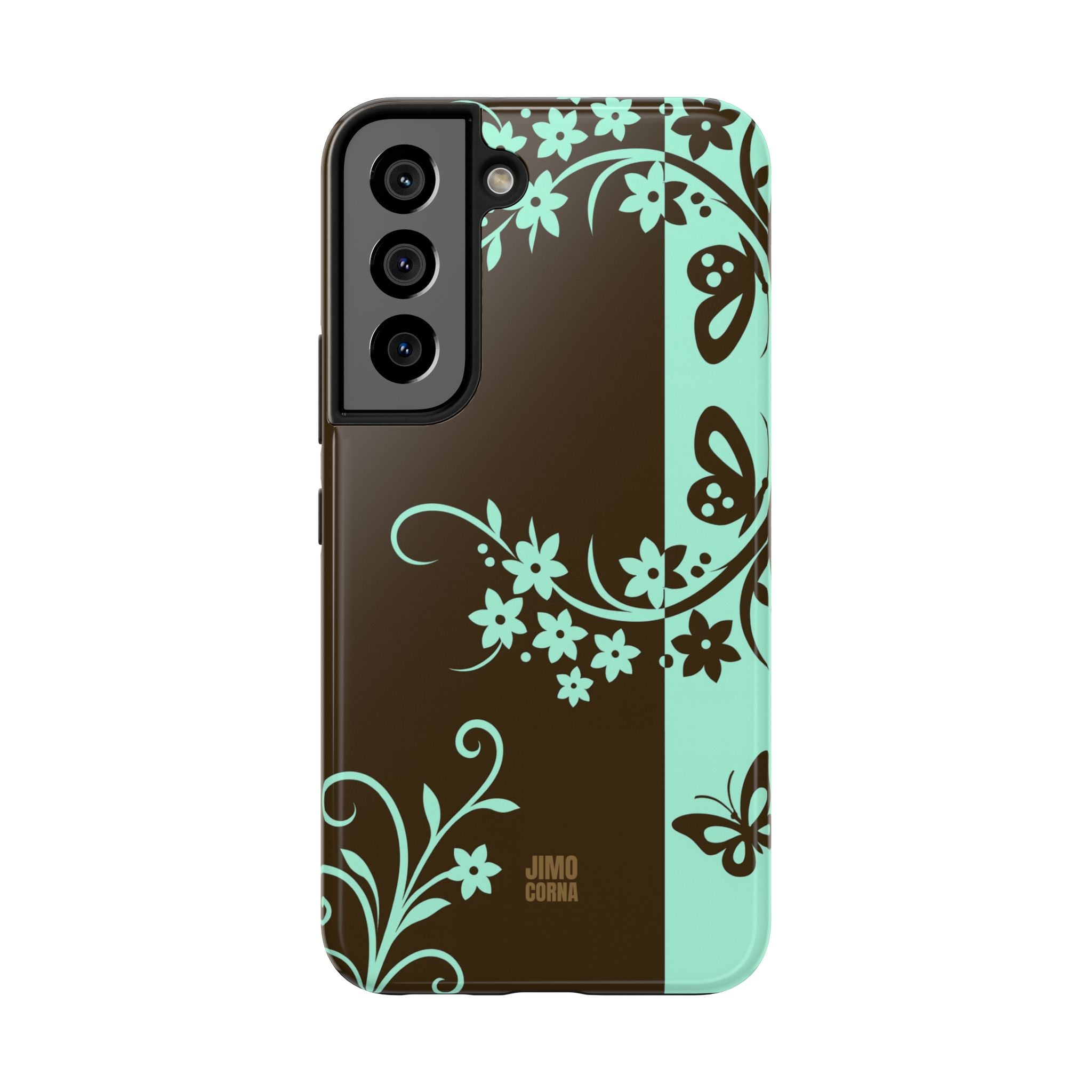 Y2K Floral iPhone Case | Brown and Mint