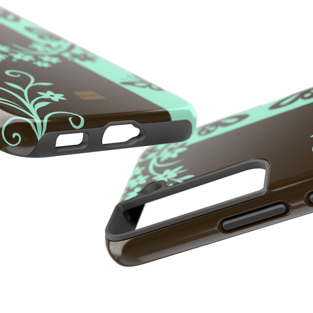 Y2K Floral iPhone Case | Brown and Mint