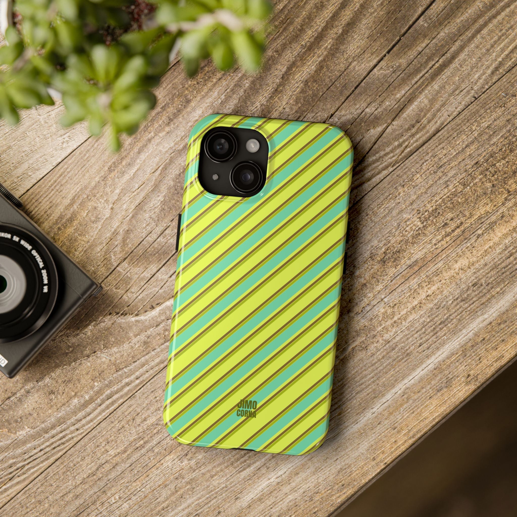 Angelina Stripes | Green - iPhone Case
