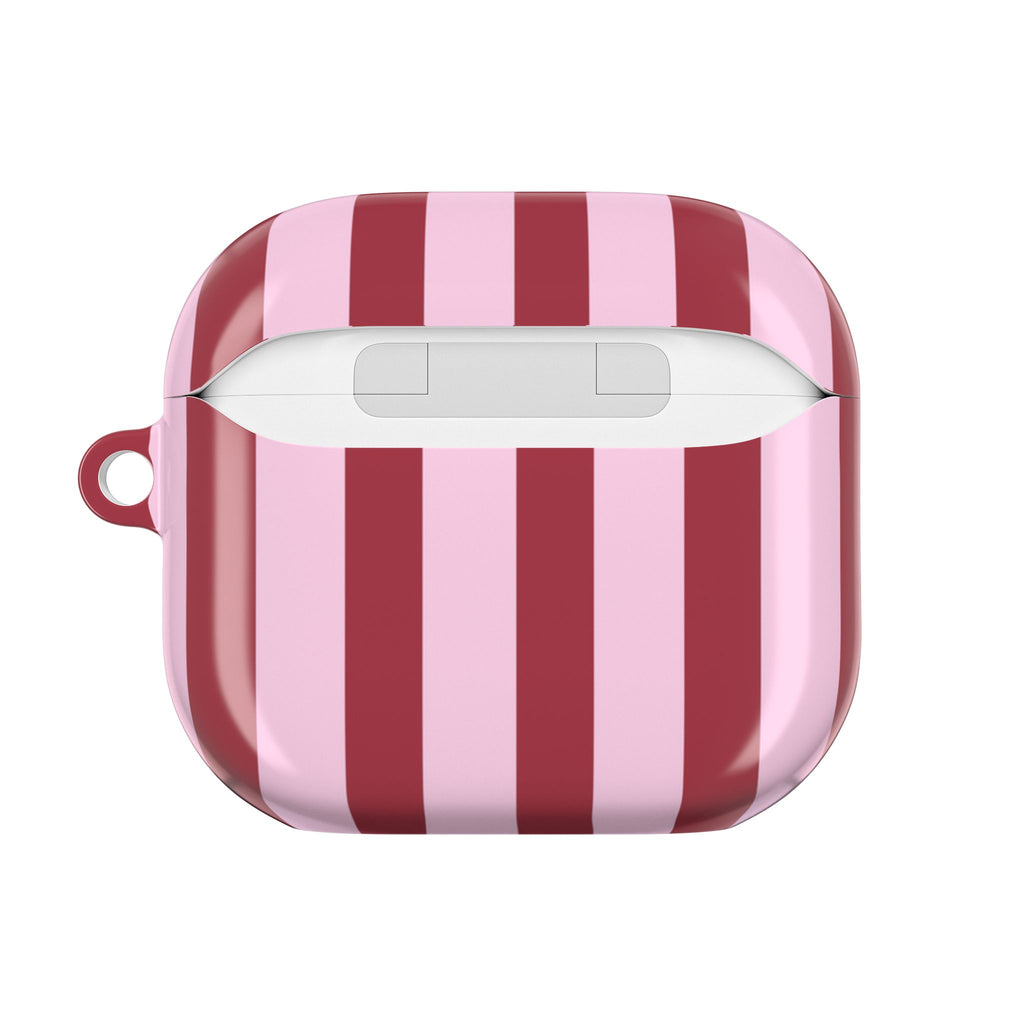 Bold Stripes AirPods Case | Pink and Red