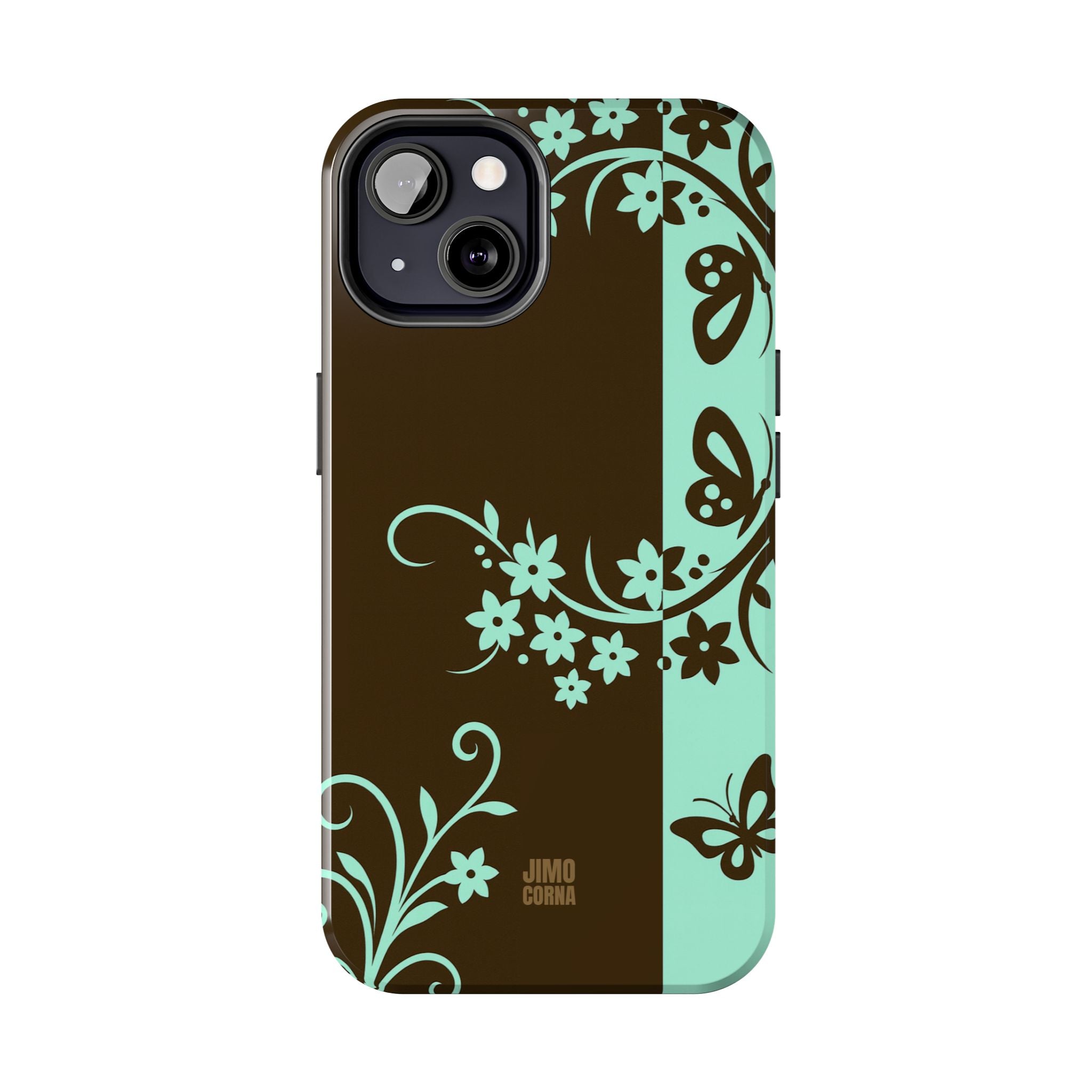 Y2K Floral iPhone Case | Brown and Mint