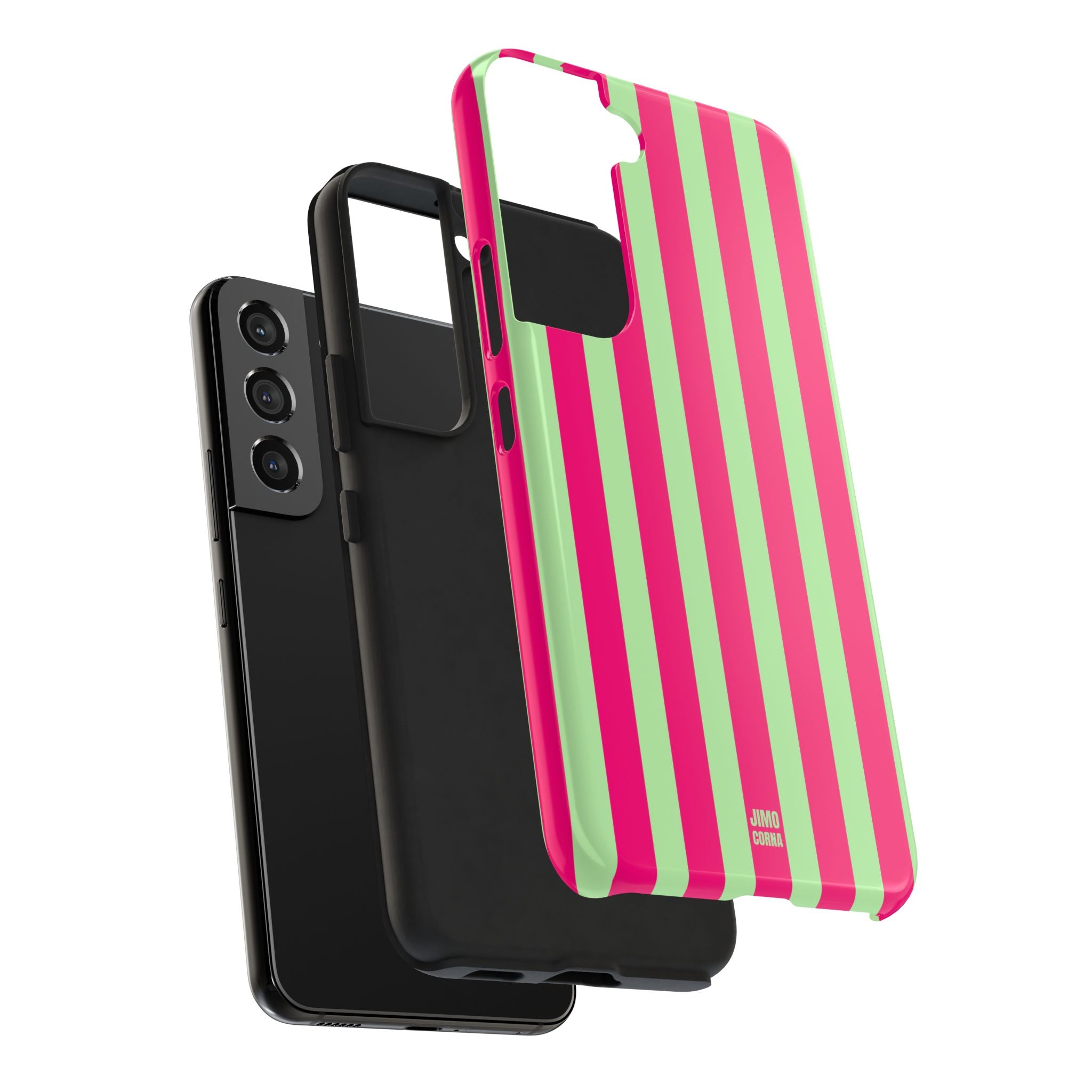 Bold Stripes Samsung Galaxy Case | Lime Green and Pink