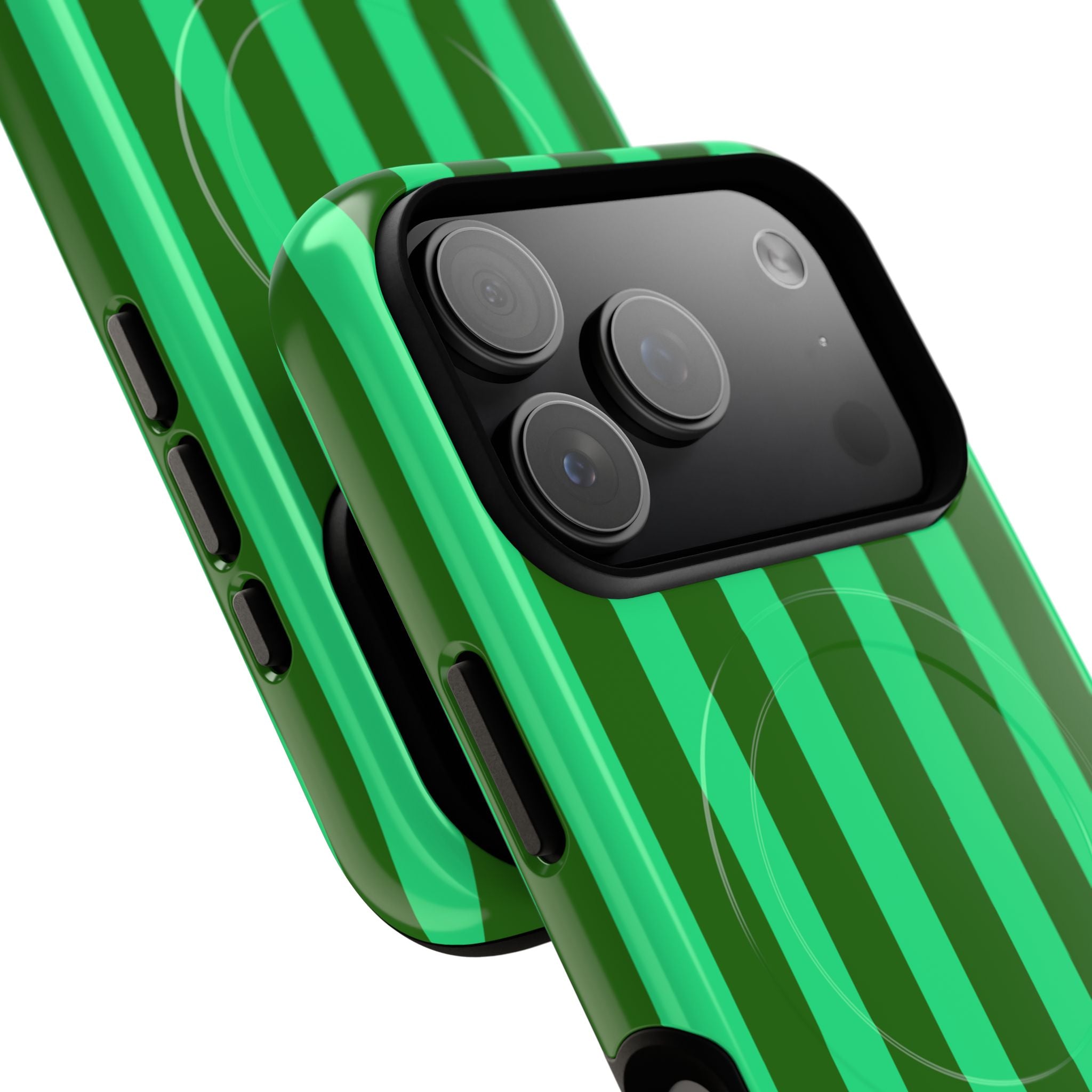 Bold Stripes MagSafe iPhone Case | Olive Green