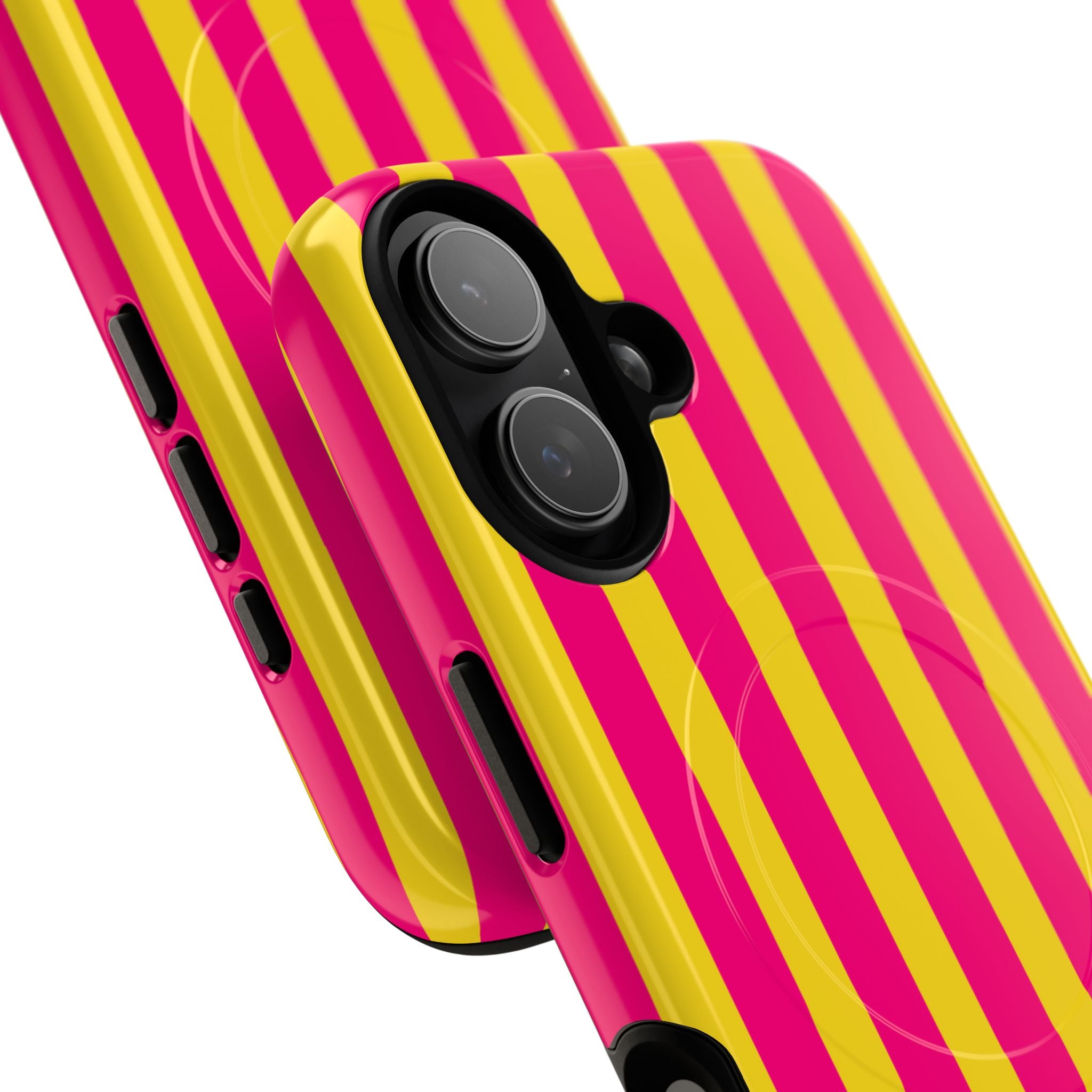 Bold Stripes MagSafe iPhone Case | Pink and Yellow