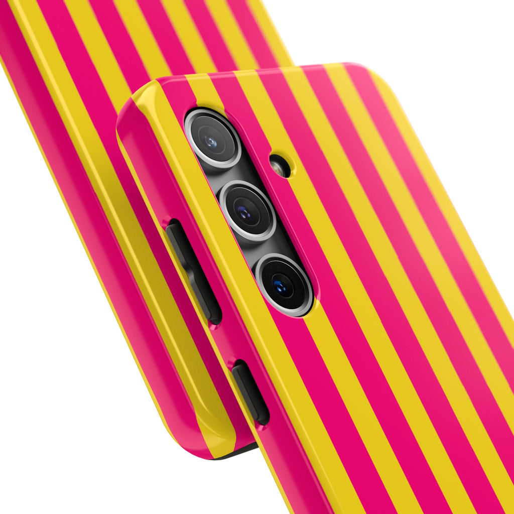 Bold Stripes Samsung Galaxy Case | Pink and Yellow