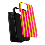 Bold Stripes MagSafe iPhone Case | Pink and Yellow