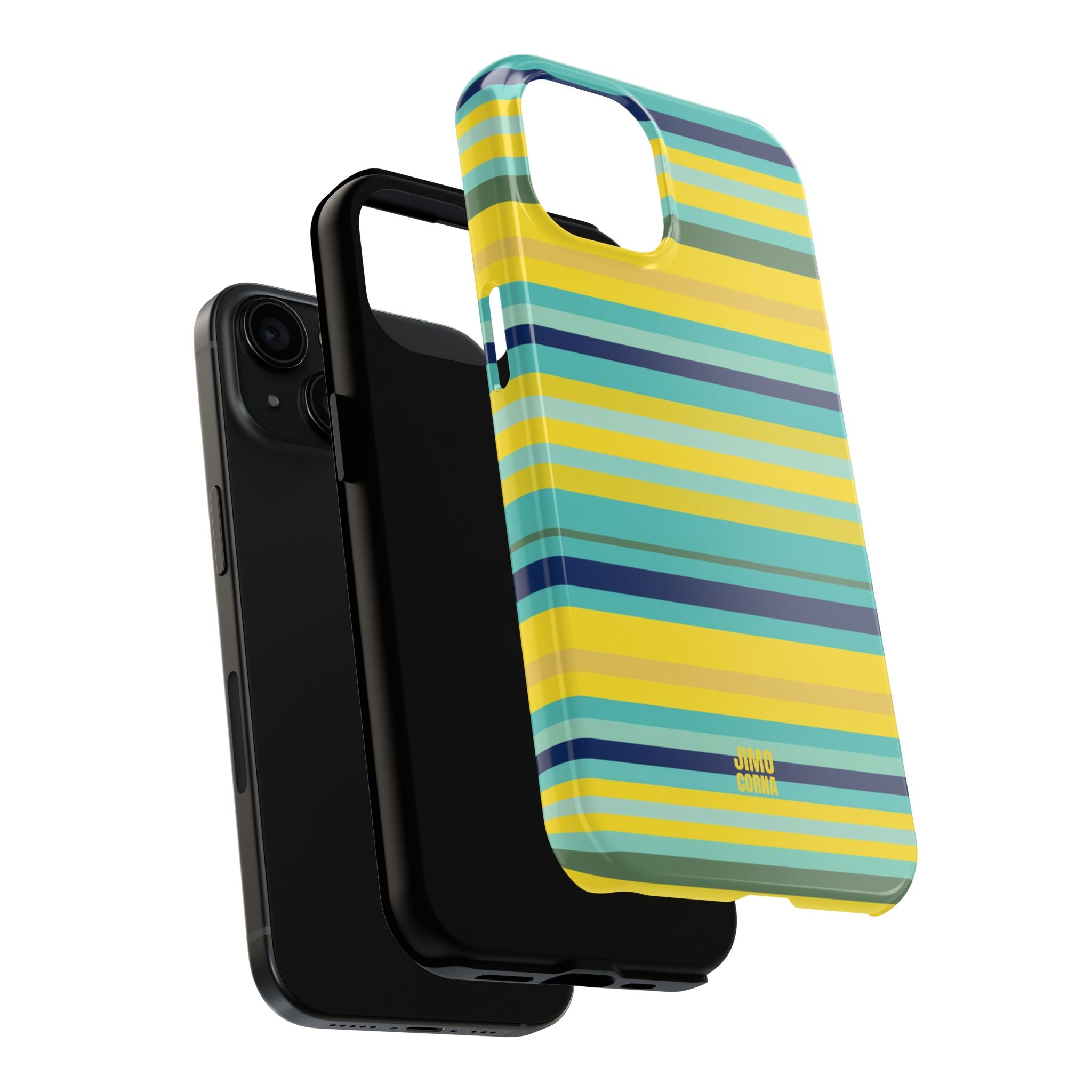 Blue Lemon Stripe iPhone Case