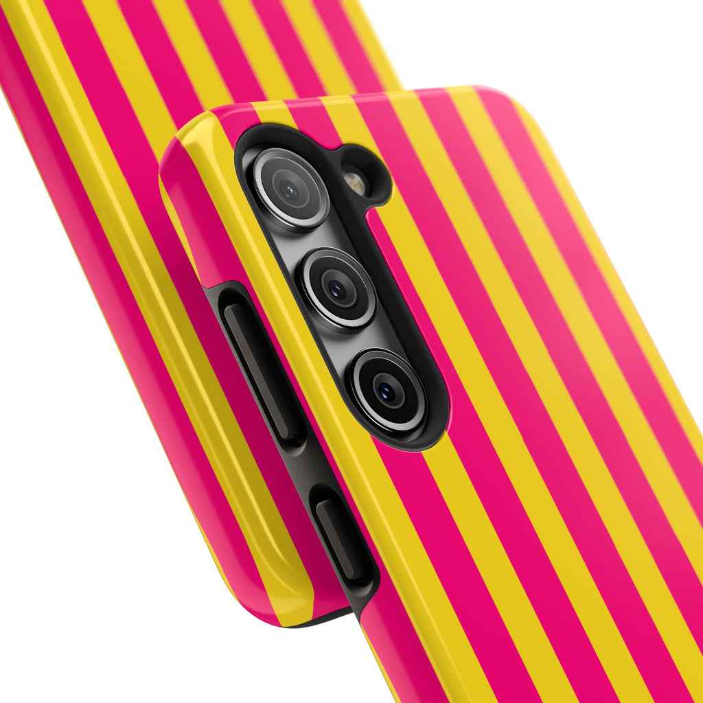 Bold Stripes Samsung Galaxy Case | Pink and Yellow