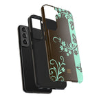 Y2K Floral iPhone Case | Brown and Mint
