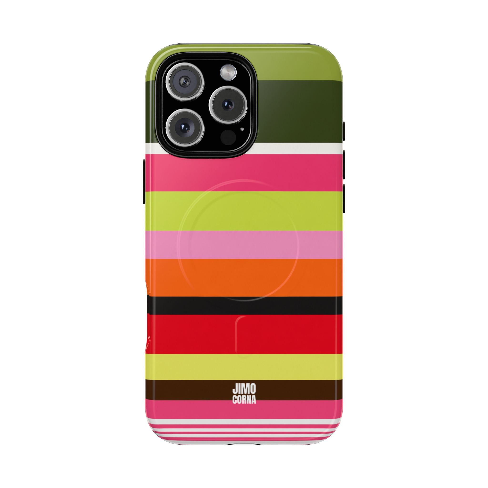 Berry Citrus Stripe MagSafe iPhone Case