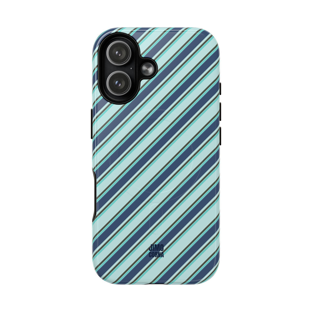 Angelina Stripes | Blue - MagSafe iPhone Case