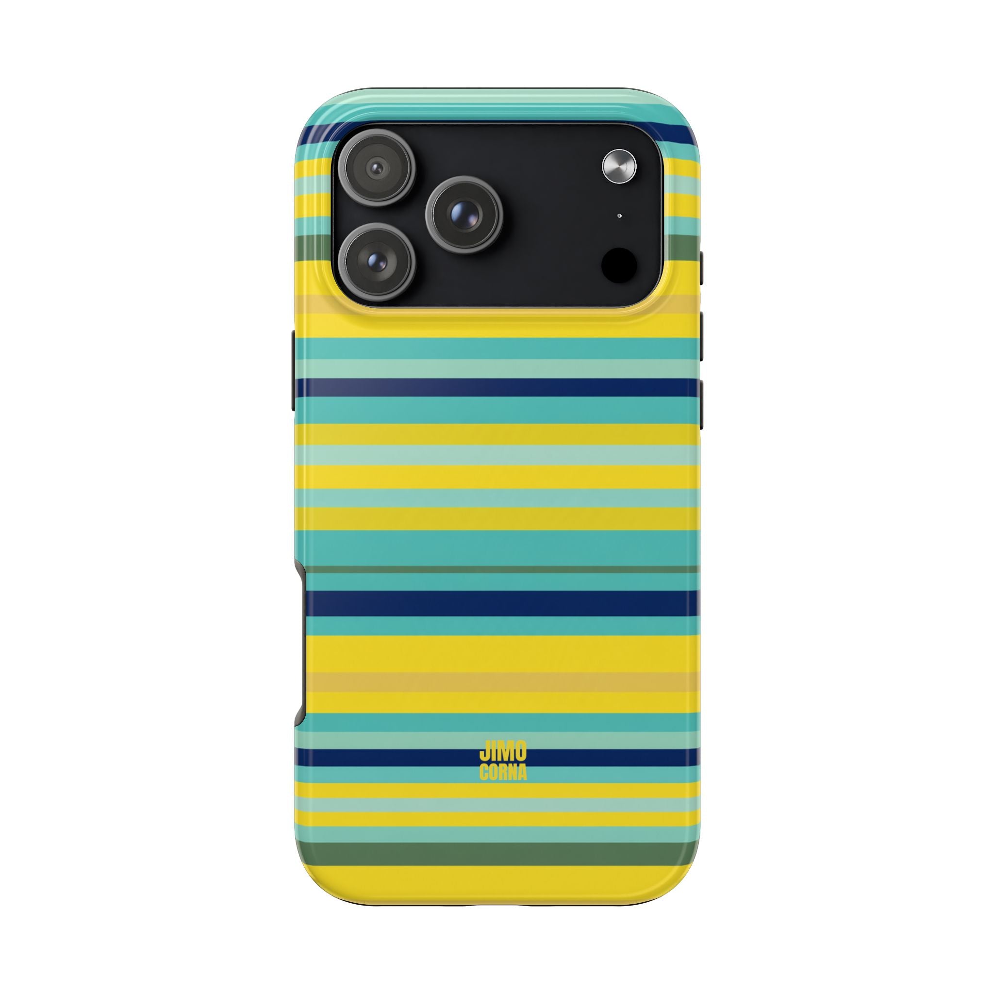 Blue Lemon Stripe iPhone Case