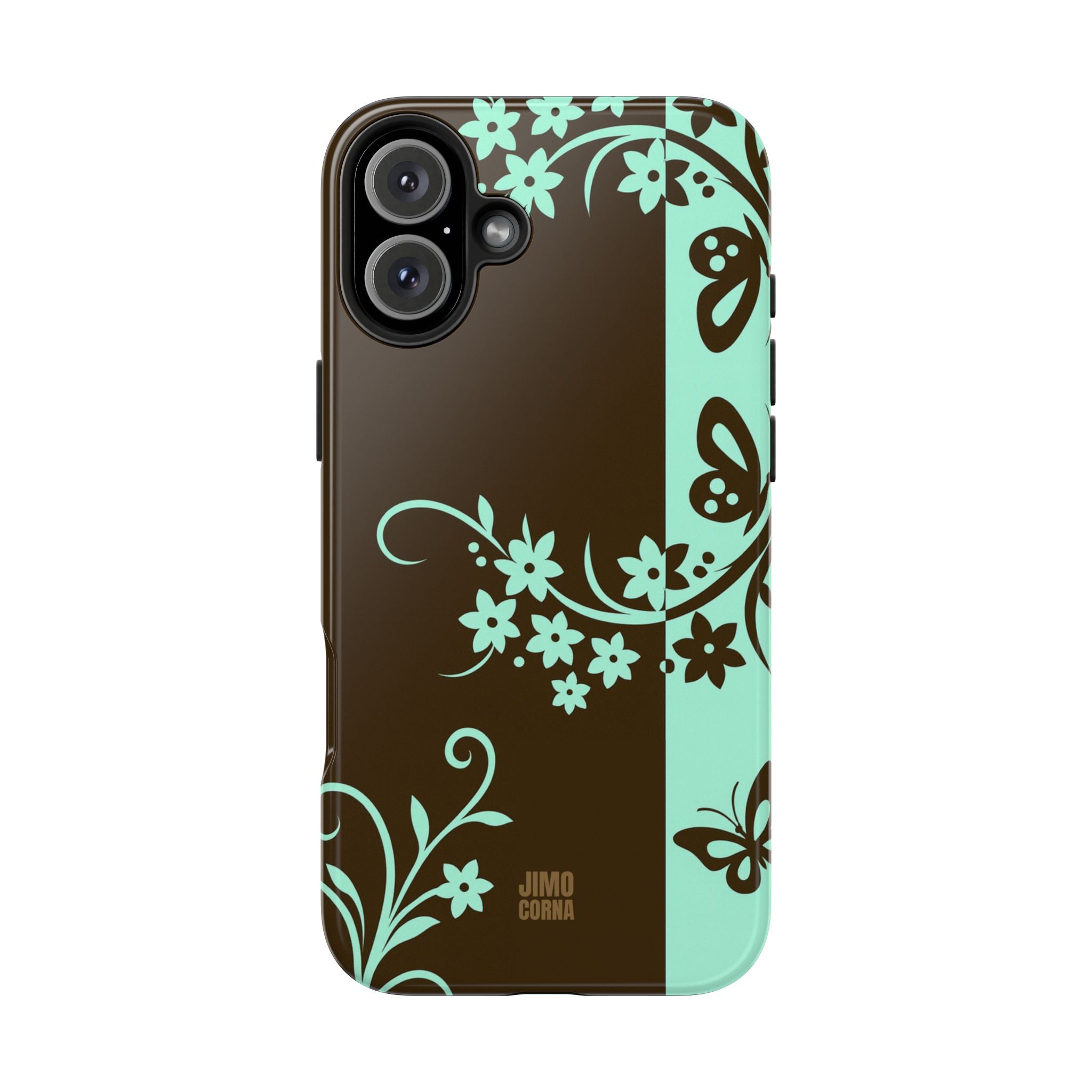 Y2K Floral iPhone Case | Brown and Mint