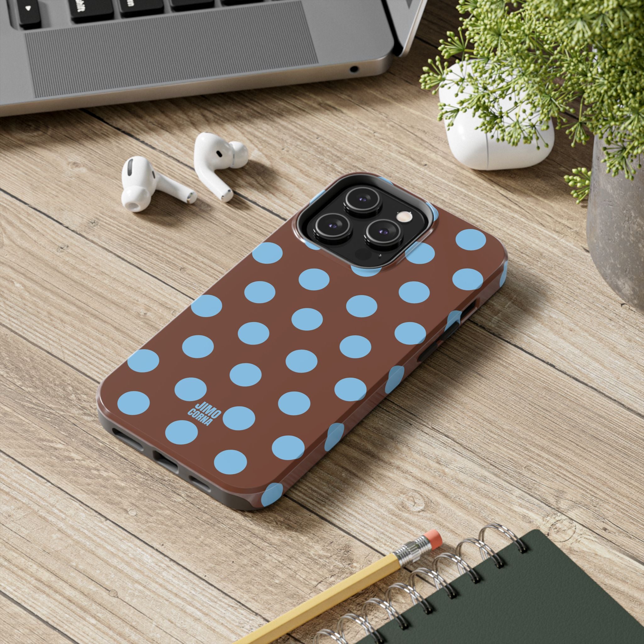 Big Polka Dot | Brown and Blue