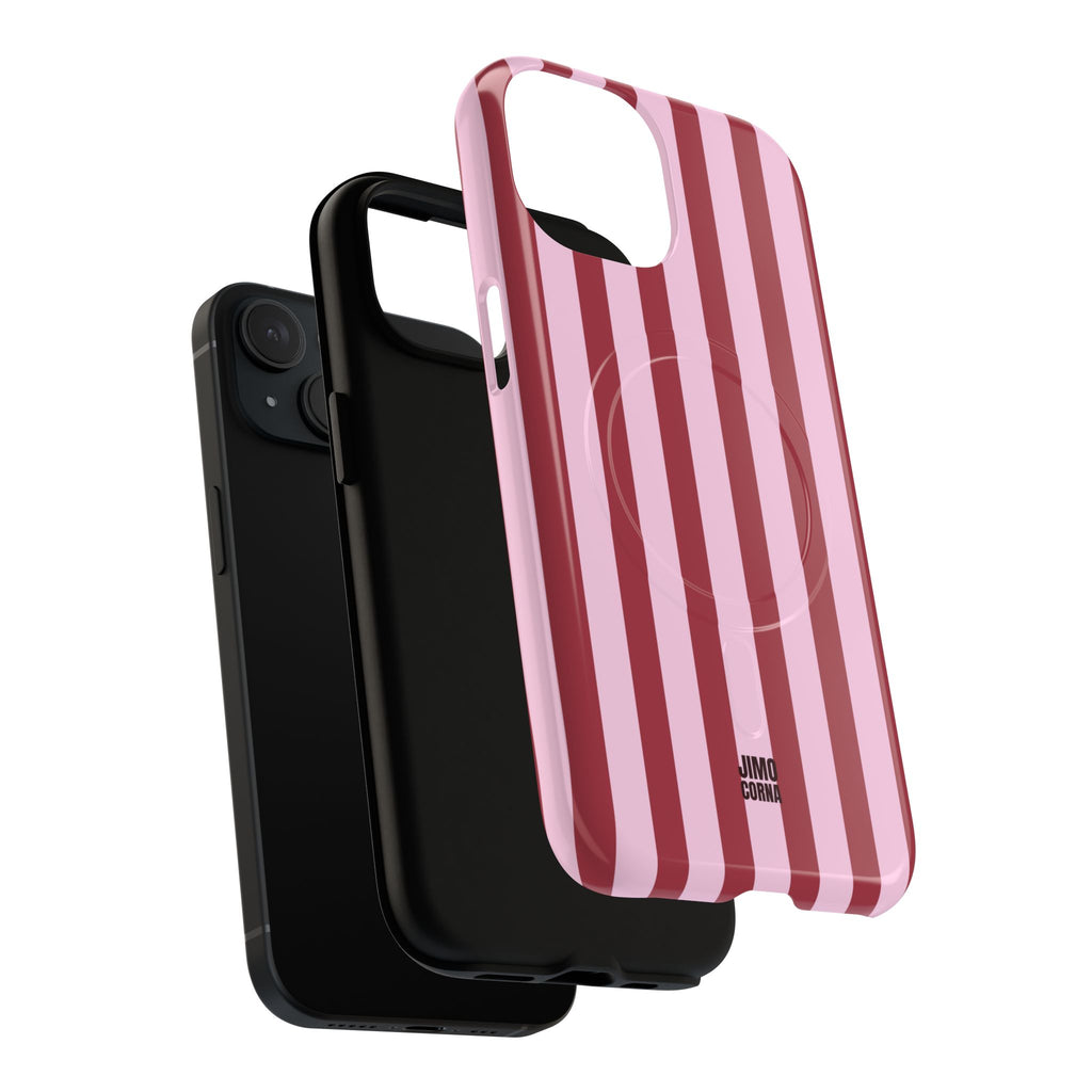 Bold Stripes MagSafe iPhone Case | Pink and Red