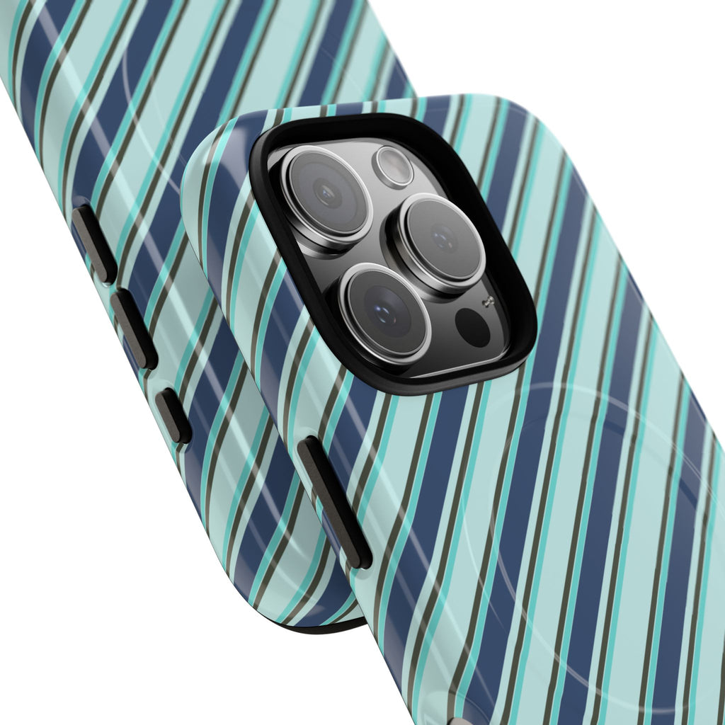 Angelina Stripes | Blue - MagSafe iPhone Case