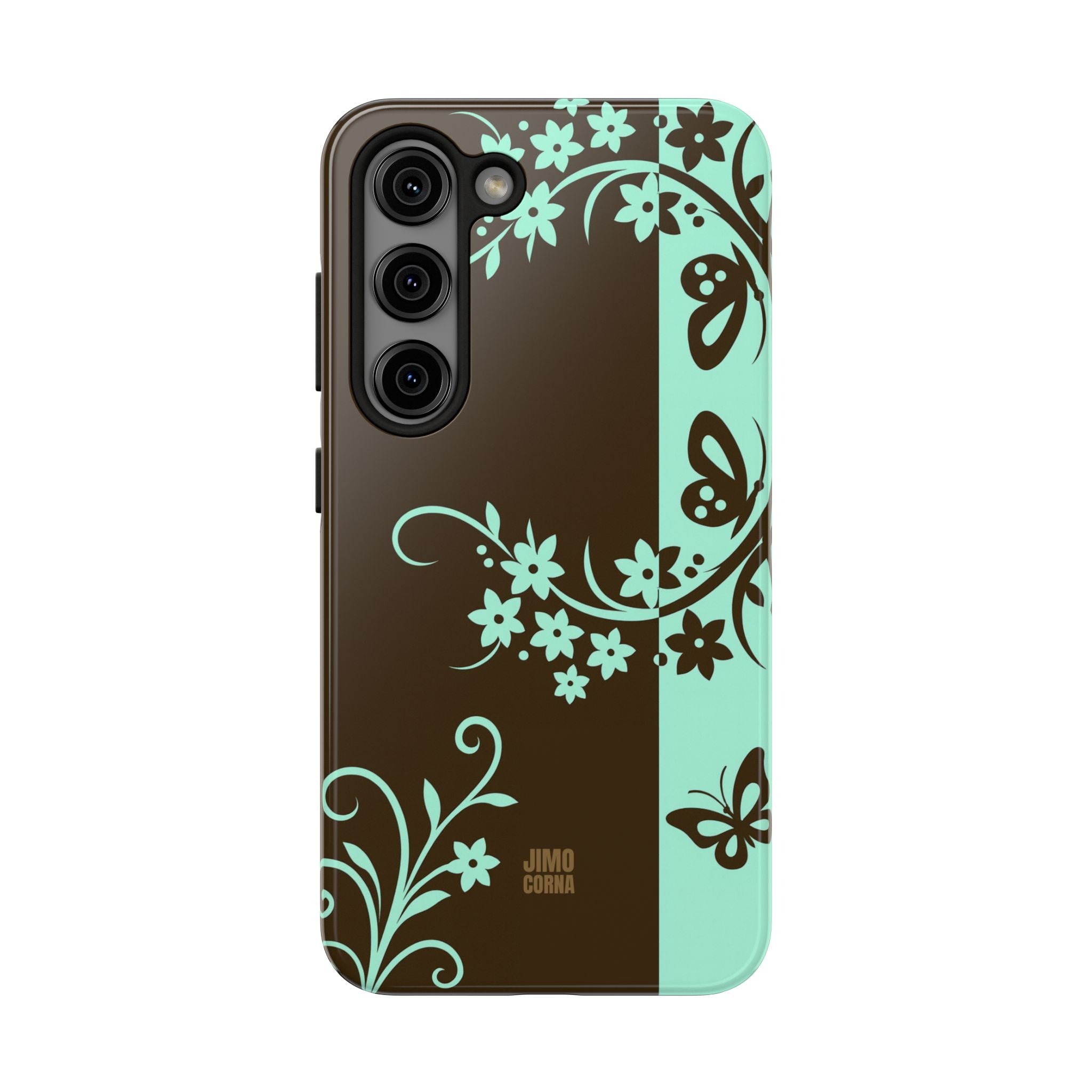 Y2K Floral Samsung Galaxy Case | Brown and Mint
