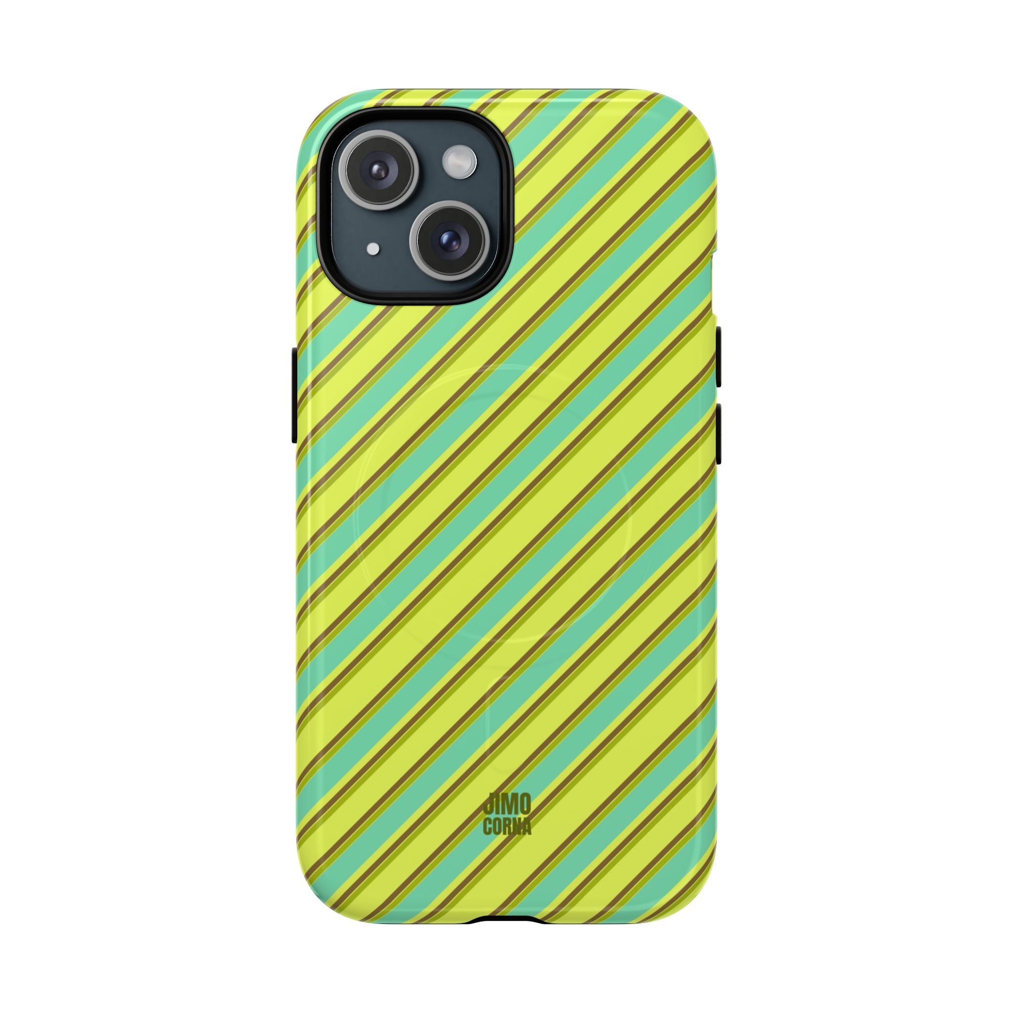 Angelina Stripes | Green - MagSafe iPhone Case
